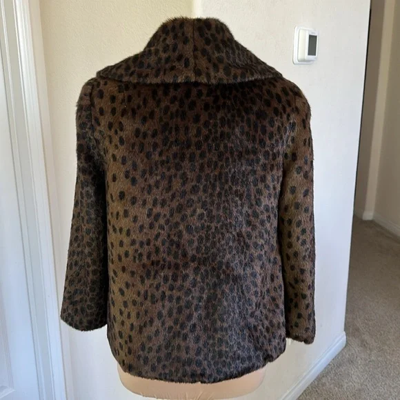 TopShop Faux Leopard Fur Jacket size S/M (4-6) EUC pls see description - Picture 3 of 15